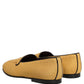Dolce & Gabbana Yellow Woven Men Slip On Dress Loafers Shoes