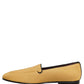 Dolce & Gabbana Yellow Woven Men Slip On Dress Loafers Shoes