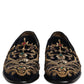 Dolce & Gabbana Black Velvet Embellished Dress Loafers Shoes