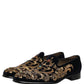 Dolce & Gabbana Black Velvet Embellished Dress Loafers Shoes
