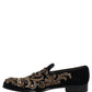 Dolce & Gabbana Black Velvet Embellished Dress Loafers Shoes