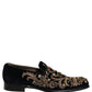 Dolce & Gabbana Black Velvet Embellished Dress Loafers Shoes