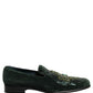 Dolce & Gabbana Green Velvet Embellished Dress Loafers Shoes