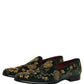 Dolce & Gabbana Green Floral Embroidery Dress Loafers Shoes