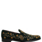 Dolce & Gabbana Green Floral Embroidery Dress Loafers Shoes