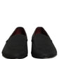 Dolce & Gabbana Black Woven Men Slip On Dress Loafers Shoes