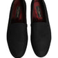 Dolce & Gabbana Black Woven Men Slip On Dress Loafers Shoes