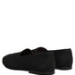 Dolce & Gabbana Black Woven Men Slip On Dress Loafers Shoes