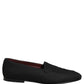 Dolce & Gabbana Black Woven Men Slip On Dress Loafers Shoes