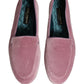 Dolce & Gabbana Pink Velvet Slip On Men Flats Loafers Shoes