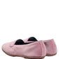 Dolce & Gabbana Pink Velvet Slip On Men Flats Loafers Shoes