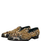 Dolce & Gabbana Black Velvet Embellished Dress Loafers Shoes
