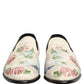 Dolce & Gabbana White Floral Embroidery Dress Loafers Shoes