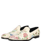 Dolce & Gabbana White Floral Embroidery Dress Loafers Shoes