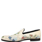 Dolce & Gabbana White Floral Embroidery Dress Loafers Shoes