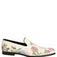 Dolce & Gabbana White Floral Embroidery Dress Loafers Shoes