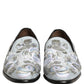 Dolce & Gabbana White Floral Embellished Men Loafers Shoes