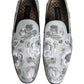 Dolce & Gabbana White Floral Embellished Men Loafers Shoes