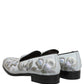 Dolce & Gabbana White Floral Embellished Men Loafers Shoes