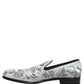Dolce & Gabbana White Floral Embellished Men Loafers Shoes