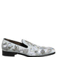 Dolce & Gabbana White Floral Embellished Men Loafers Shoes