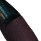Dolce & Gabbana Maroon Glitter Lurex Logo Dress Loafers Shoes