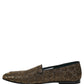 Dolce & Gabbana Gold Lurex Glitter Men Slip On Loafers Shoes
