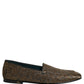 Dolce & Gabbana Gold Lurex Glitter Men Slip On Loafers Shoes