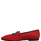 Dolce & Gabbana Red Crown Embellished Dress Loafers Shoes