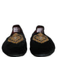 Dolce & Gabbana Black Velvet Sacred Heart Dress Loafers Shoes