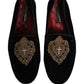 Dolce & Gabbana Black Velvet Sacred Heart Dress Loafers Shoes