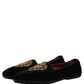 Dolce & Gabbana Black Velvet Sacred Heart Dress Loafers Shoes