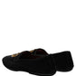Dolce & Gabbana Black Velvet Sacred Heart Dress Loafers Shoes