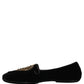 Dolce & Gabbana Black Velvet Sacred Heart Dress Loafers Shoes