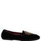 Dolce & Gabbana Black Velvet Sacred Heart Dress Loafers Shoes