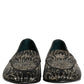 Dolce & Gabbana Black Silver Embellished Dress Loafers Shoes