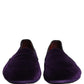 Dolce & Gabbana Violet Velvet Slip On Men Flats Loafers Shoes
