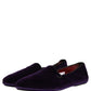 Dolce & Gabbana Violet Velvet Slip On Men Flats Loafers Shoes