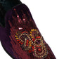 Dolce & Gabbana Violet Velvet Rhinestone Sequin Loafers Shoes