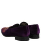 Dolce & Gabbana Violet Velvet Rhinestone Sequin Loafers Shoes