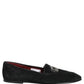 Dolce & Gabbana Black Crown Embellished Dress Loafers Shoes