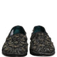 Dolce & Gabbana Black Rhinestone Embellished Loafers Shoes