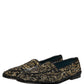 Dolce & Gabbana Black Gold Embellished Dress Loafers Shoes