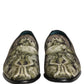 Dolce & Gabbana Brown Baroque Print Slip On Men Loafers Shoes