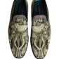 Dolce & Gabbana Brown Baroque Print Slip On Men Loafers Shoes