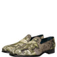 Dolce & Gabbana Brown Baroque Print Slip On Men Loafers Shoes