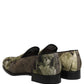 Dolce & Gabbana Brown Baroque Print Slip On Men Loafers Shoes