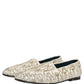 Dolce & Gabbana White Velvet Embroidered Dress Loafers Shoes