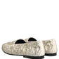 Dolce & Gabbana White Velvet Embroidered Dress Loafers Shoes