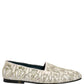 Dolce & Gabbana White Velvet Embroidered Dress Loafers Shoes